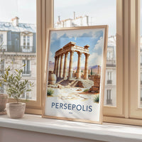 Persepolis Poster - Iran Travel Art - Ancient Columned Ruins Home Decor