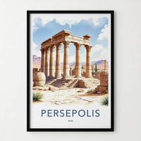 Persepolis Poster - Iran Travel Art - Ancient Columned Ruins Home Decor
