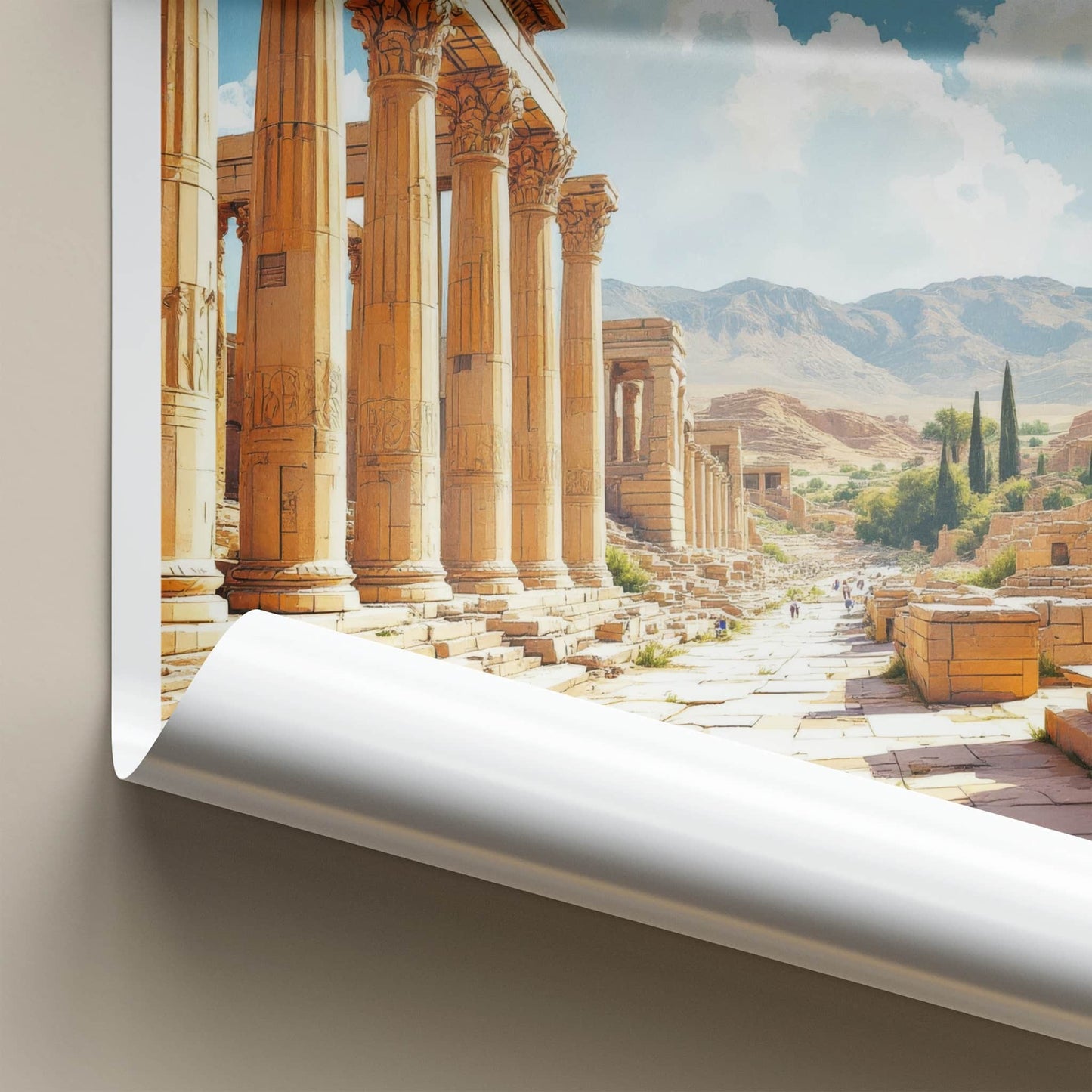 Persepolis Poster - Iran Travel Art - Ancient Columned Ruins Wall Decor