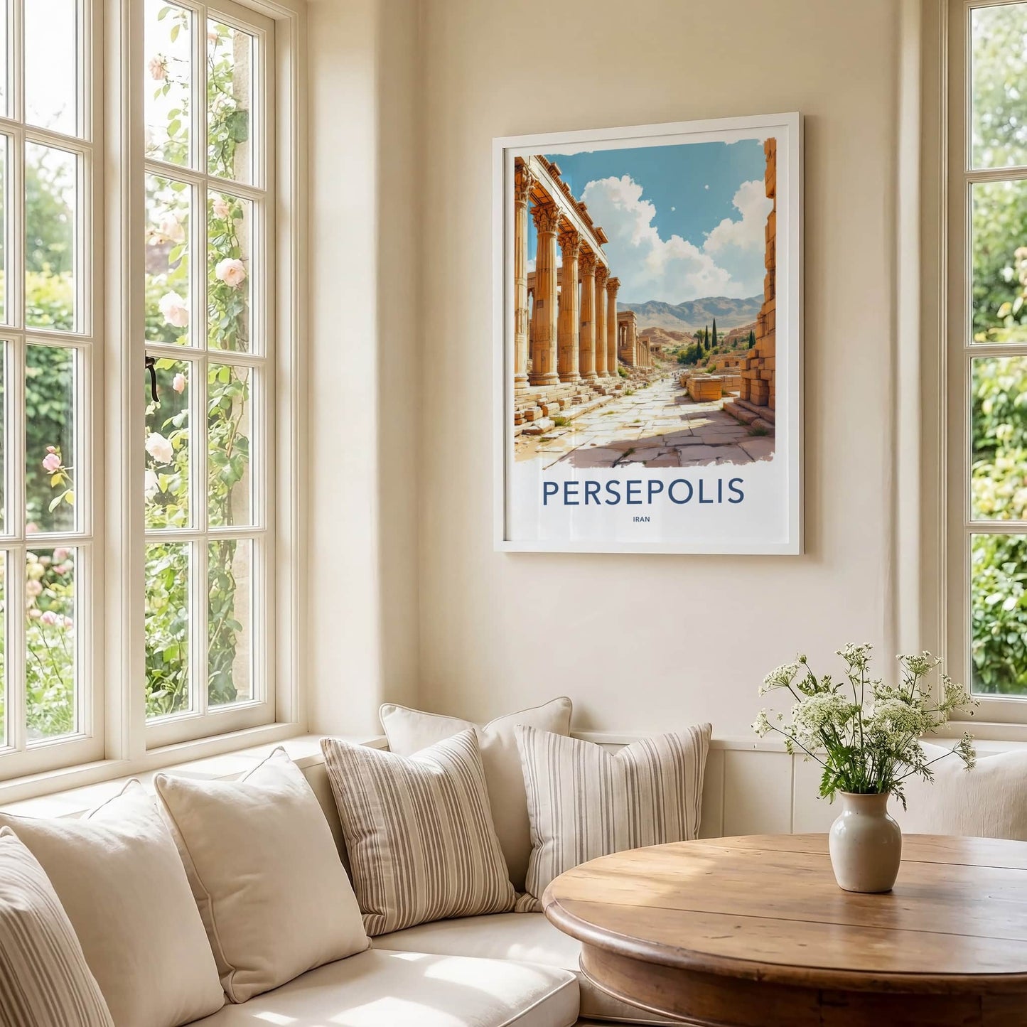 Persepolis Poster - Iran Travel Art - Ancient Columned Ruins Wall Decor