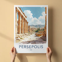Persepolis Poster - Iran Travel Art - Ancient Columned Ruins Wall Decor