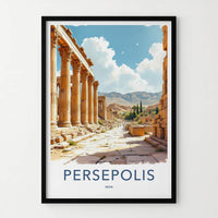 Persepolis Poster - Iran Travel Art - Ancient Columned Ruins Wall Decor