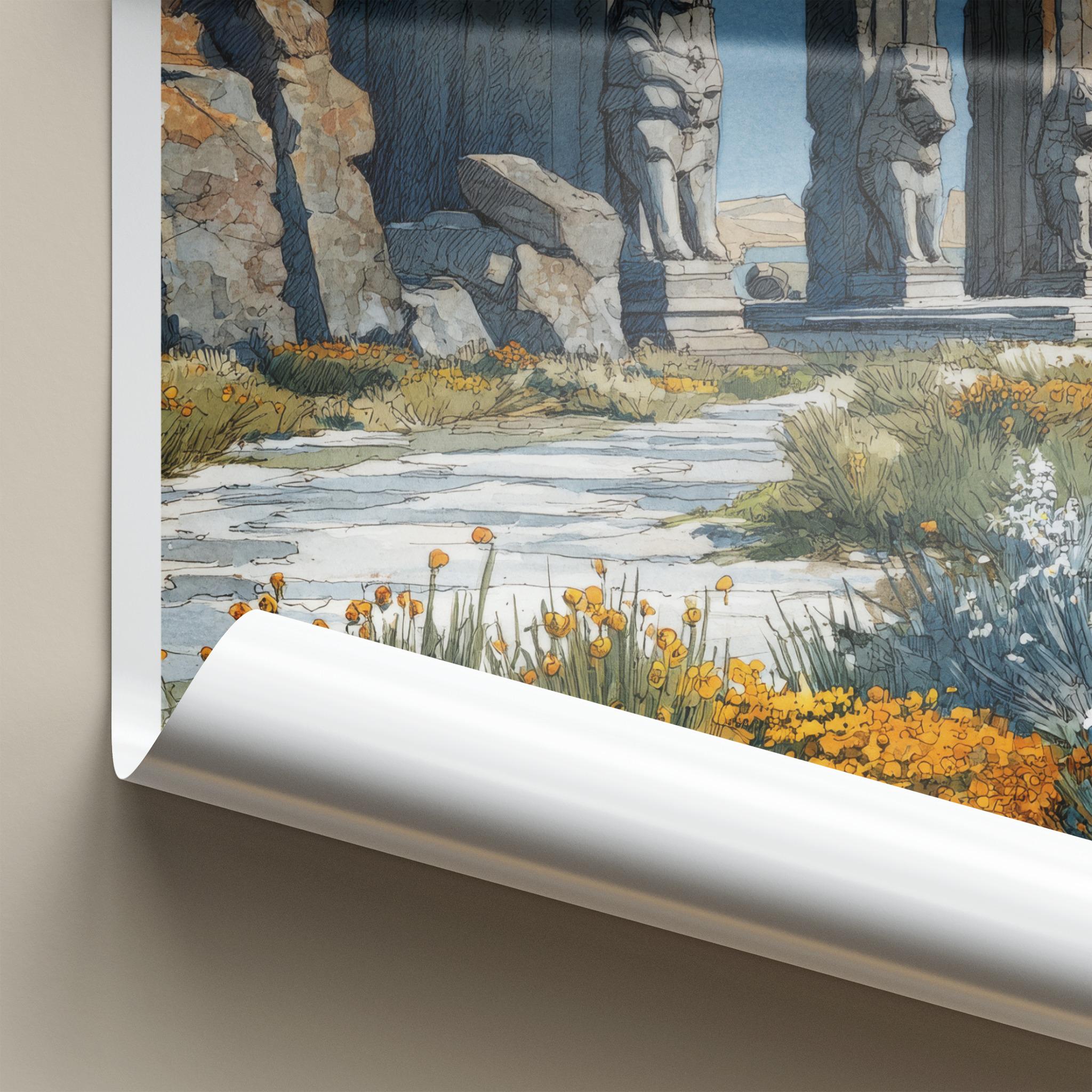 Persepolis Poster - Iran Travel Art - Ancient Temple Ruins Home Decor
