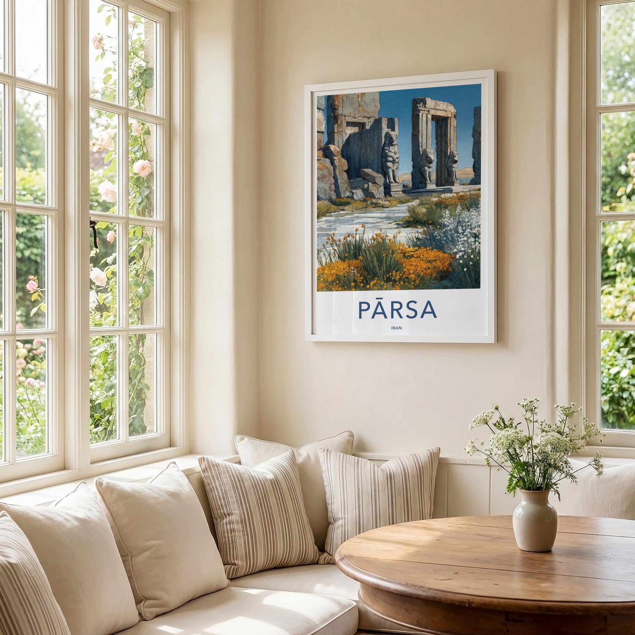 Persepolis Poster - Iran Travel Art - Ancient Temple Ruins Home Decor