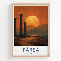 Persepolis Poster - Iran Travel Art - Desert Columns Sunset Home Decor