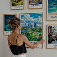 Perth Poster - Australia Travel Art - City River Park Home Decor