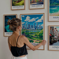 Perth Poster - Australia Travel Art - Cityscape River Park Home Decor