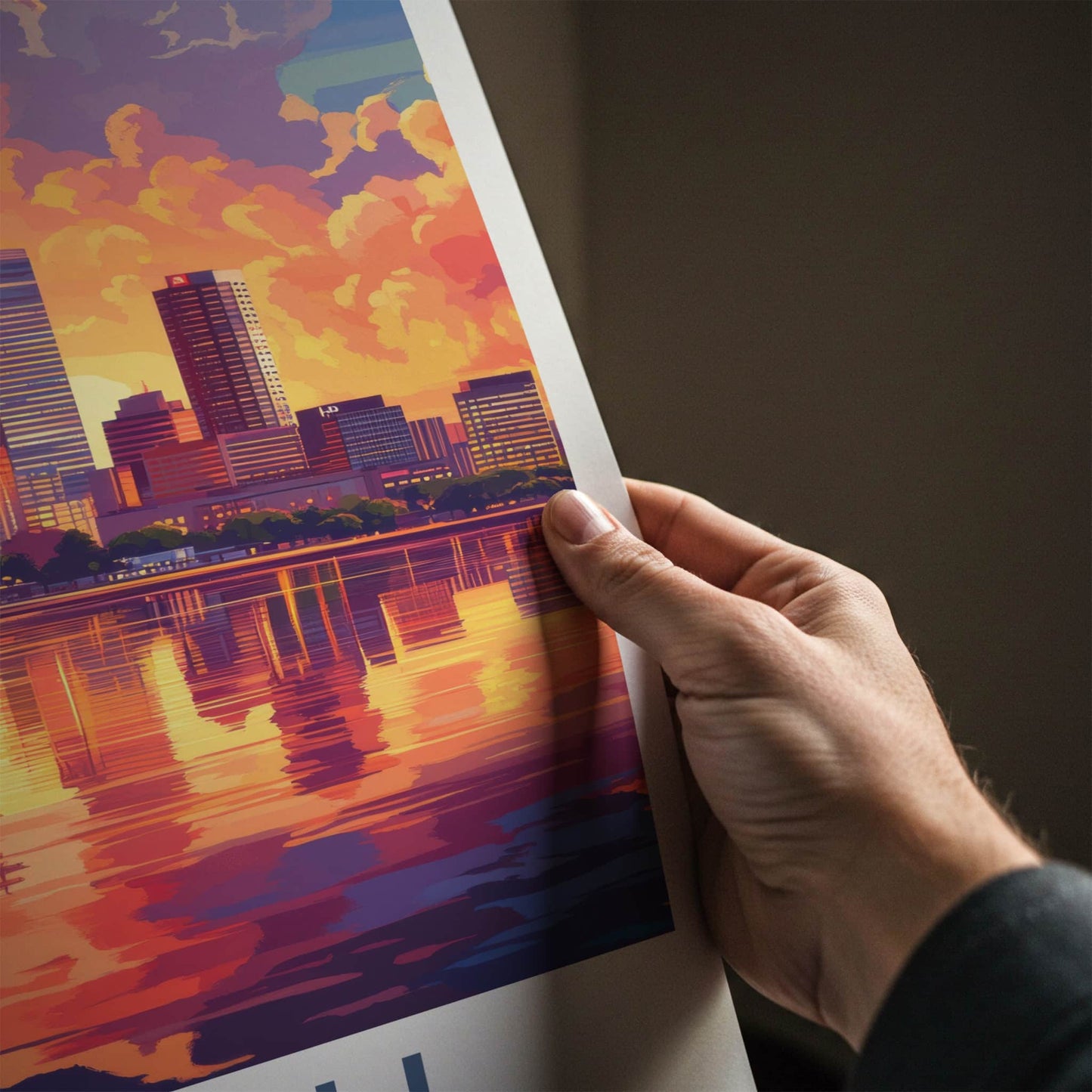 Perth Poster - Australia Travel Art - Vibrant City Reflection Home Decor