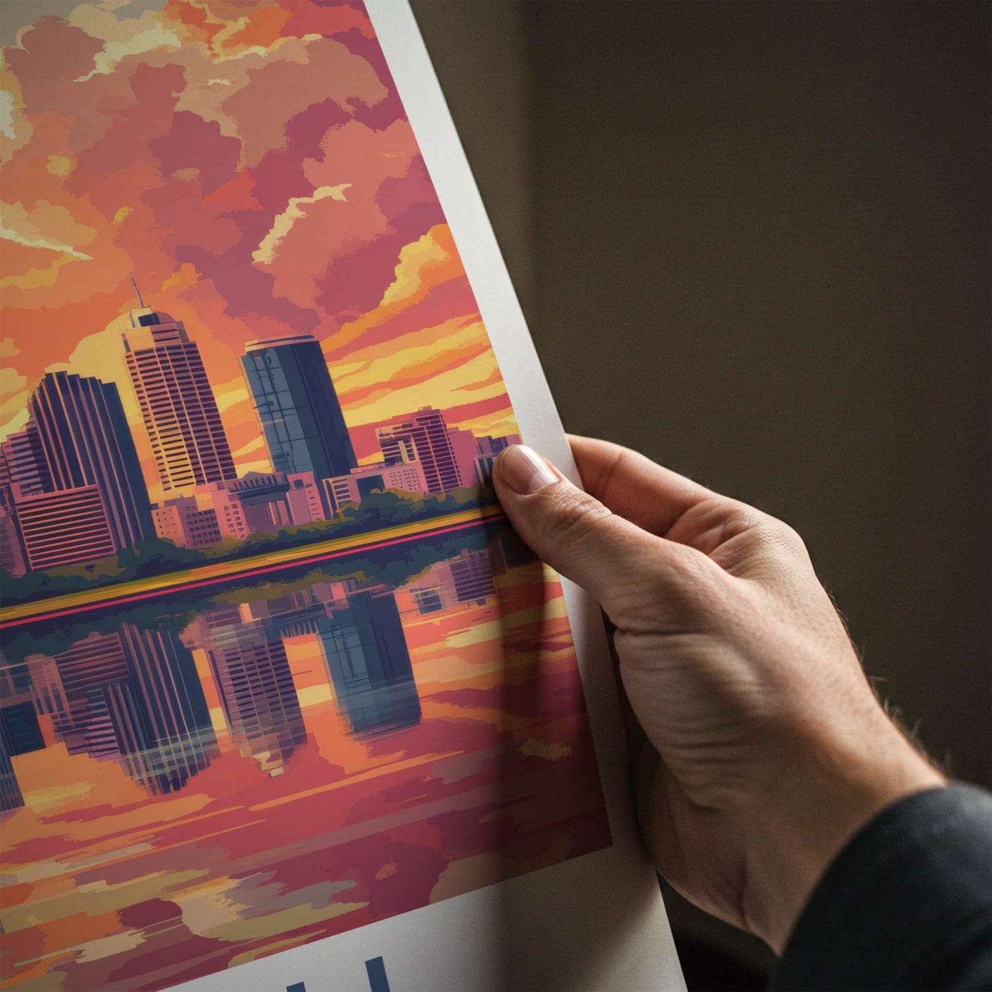 Perth Poster - Australia Travel Art - Vibrant Sunset City Home Decor