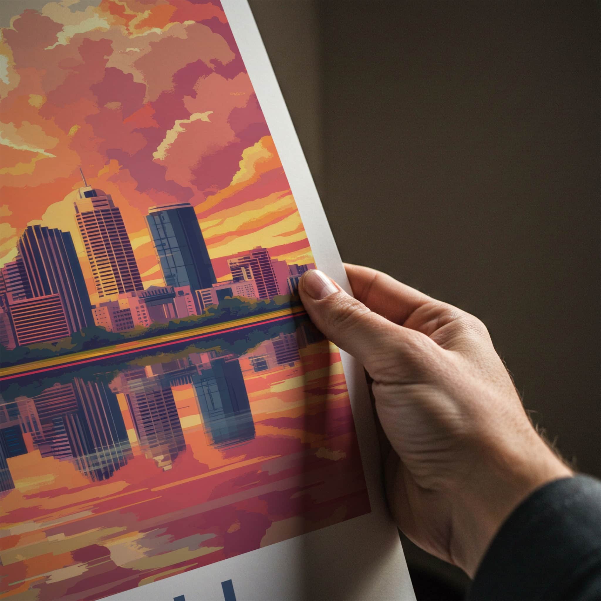 Perth Poster - Australia Travel Art - Vibrant Sunset City Home Decor