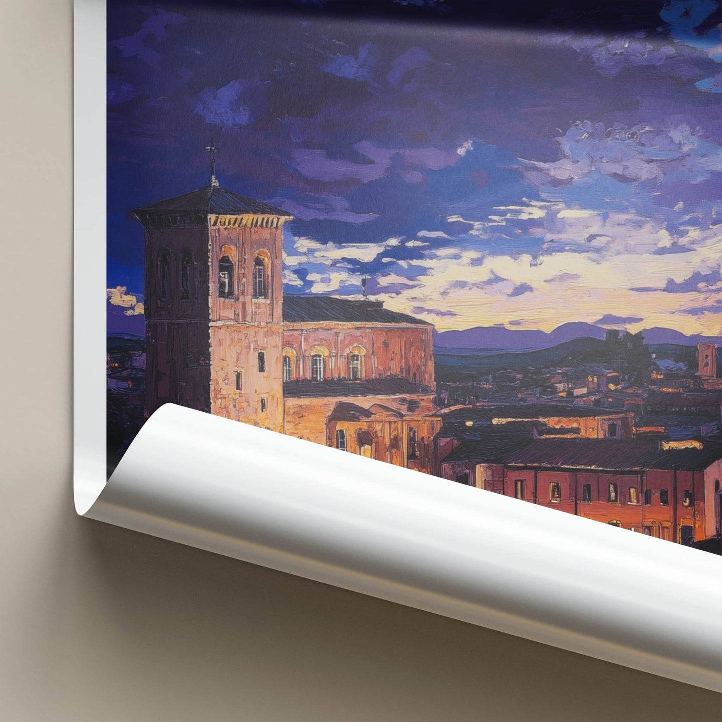Perugia Poster - Italy Travel Art - Historic City Sunset Home Decor