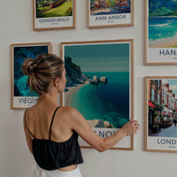 Petanoi Poster - Greece Travel Art - Rocky Beach Coast Gallery Art