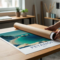 Petanoi Poster - Greece Travel Art - Rocky Beach Coast Gallery Art