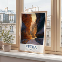 Petra Poster - Jordan Framed Print - Hidden Treasury Approach Framed Decor