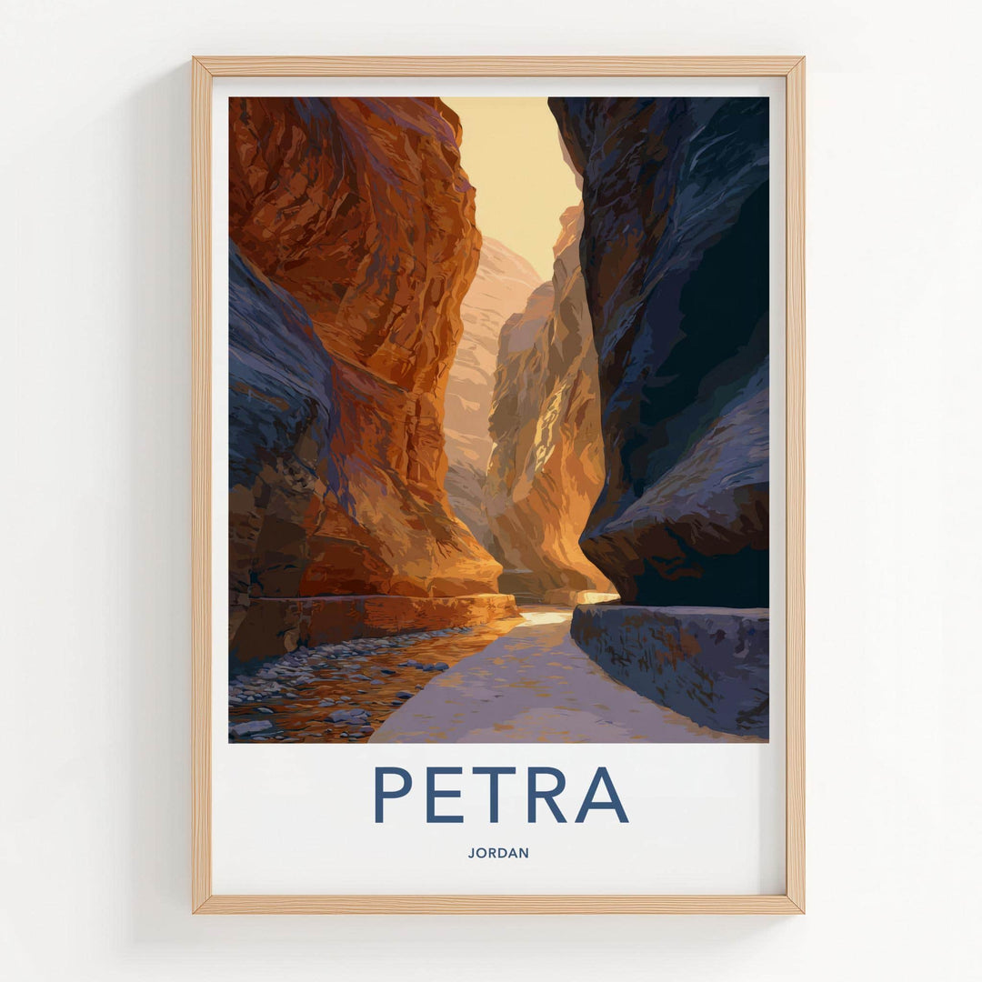 Petra Poster - Jordan Framed Print - Hidden Treasury Approach Framed Decor