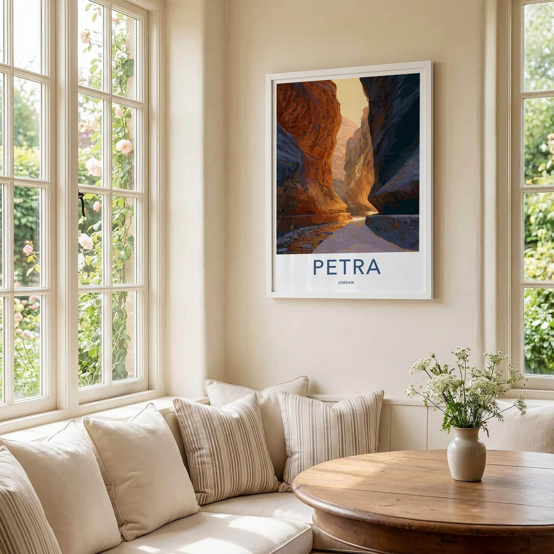 Petra Poster - Jordan Framed Print - Hidden Treasury Approach Framed Decor