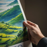 Pfutsero Poster - India Wall Art - Nagaland Misty Green Terraces Home Decor