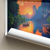 Phang Nga Bay Poster - Thailand Wall Art - Tropical Island Sunset Gift