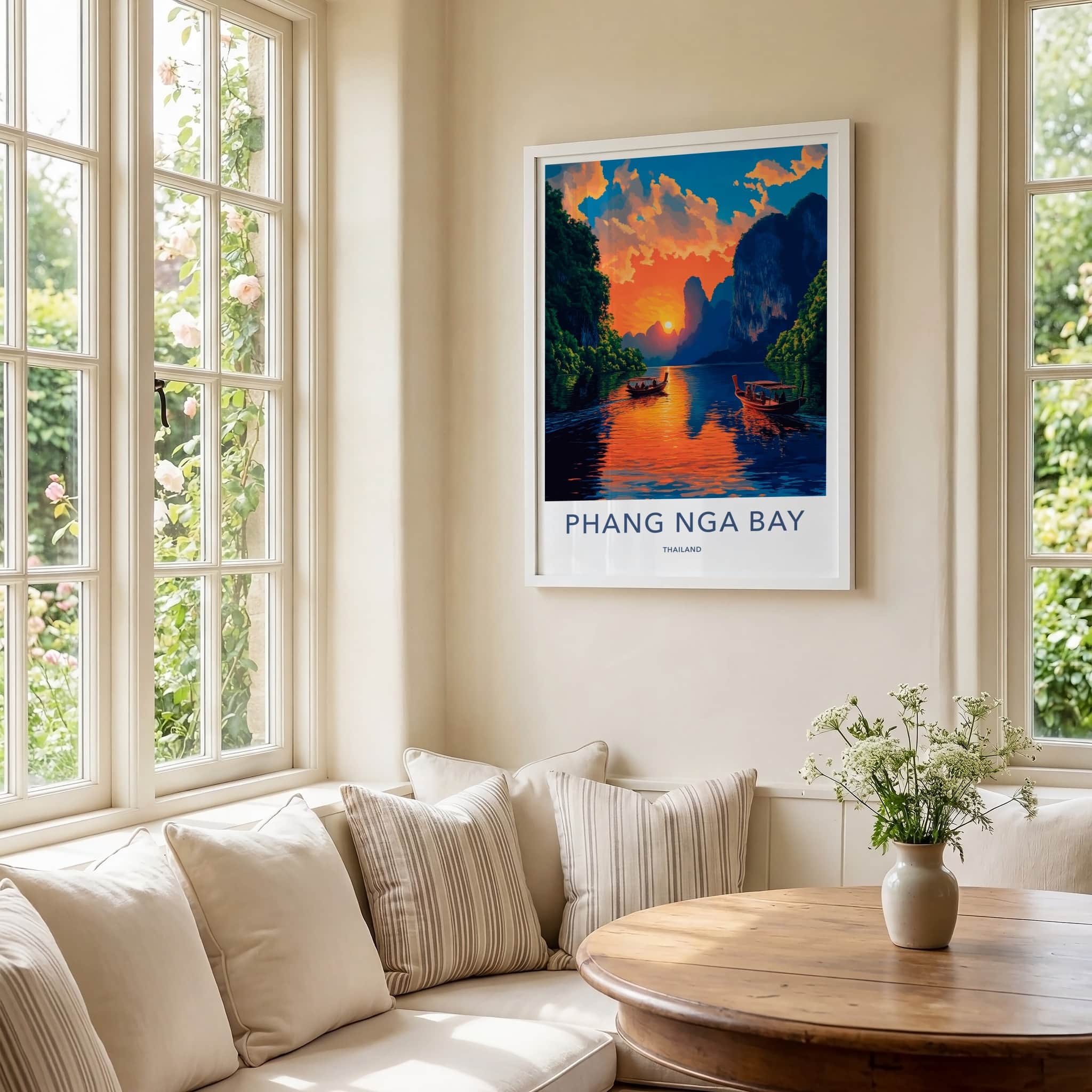 Phang Nga Bay Poster - Thailand Wall Art - Tropical Island Sunset Gift