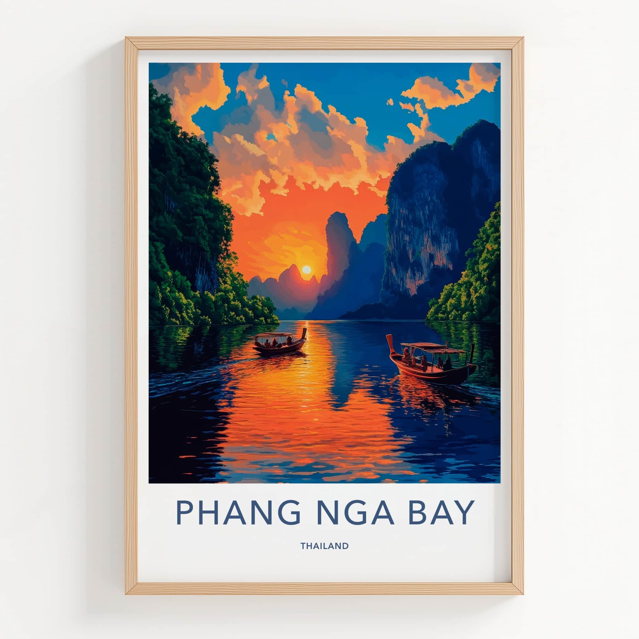 Phang Nga Bay Poster - Thailand Wall Art - Tropical Island Sunset Gift