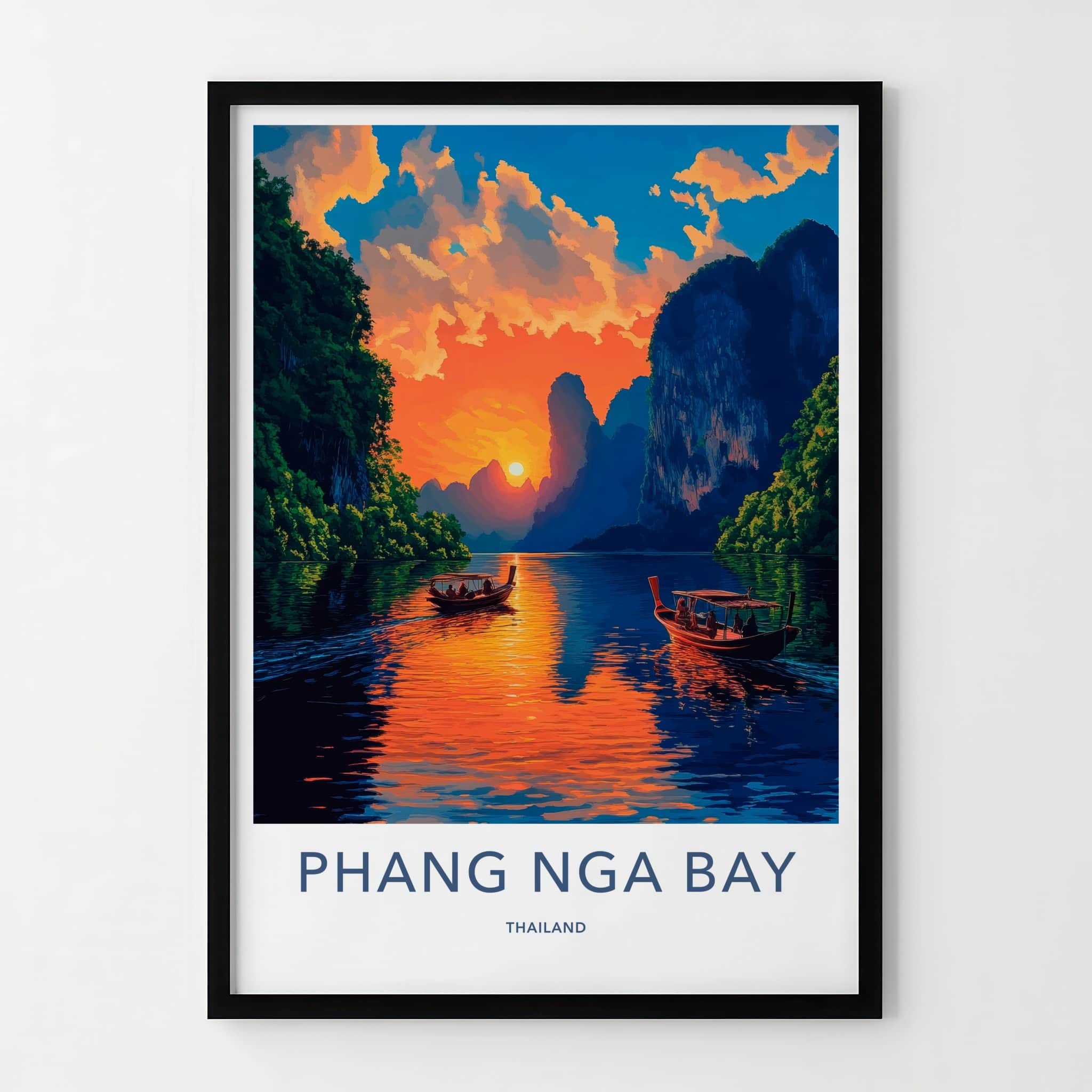 Phang Nga Bay Poster - Thailand Wall Art - Tropical Island Sunset Gift