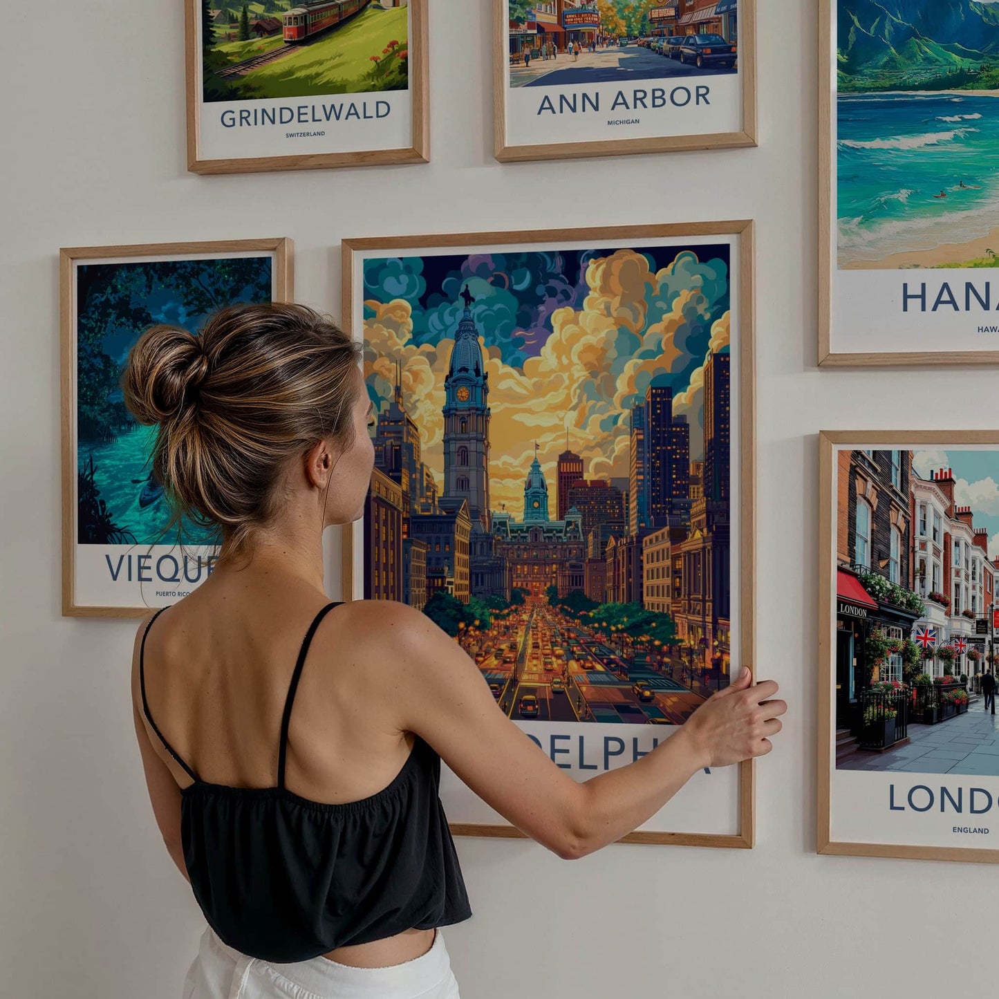 Philadelphia Poster - Pennsylvania Travel Art - Vibrant Skyline Dusk Gallery Art