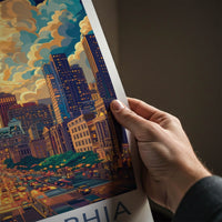 Philadelphia Poster - Pennsylvania Travel Art - Vibrant Skyline Dusk Gallery Art