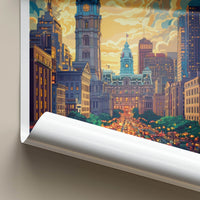 Philadelphia Poster - Pennsylvania Travel Art - Vibrant Skyline Dusk Gallery Art