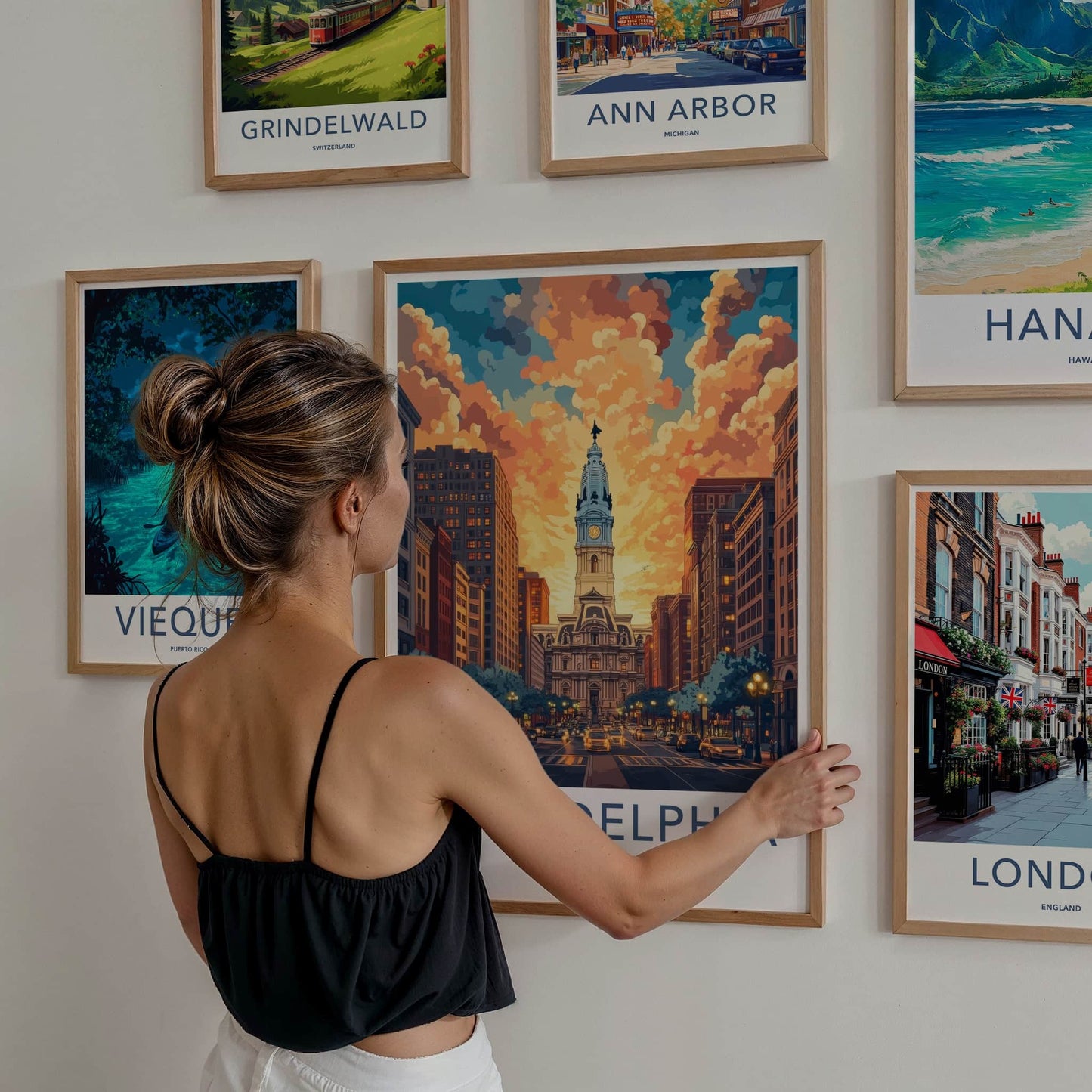 Philadelphia Poster - Pennsylvania Travel Art - Vibrant Sunset Cityscape Home Decor