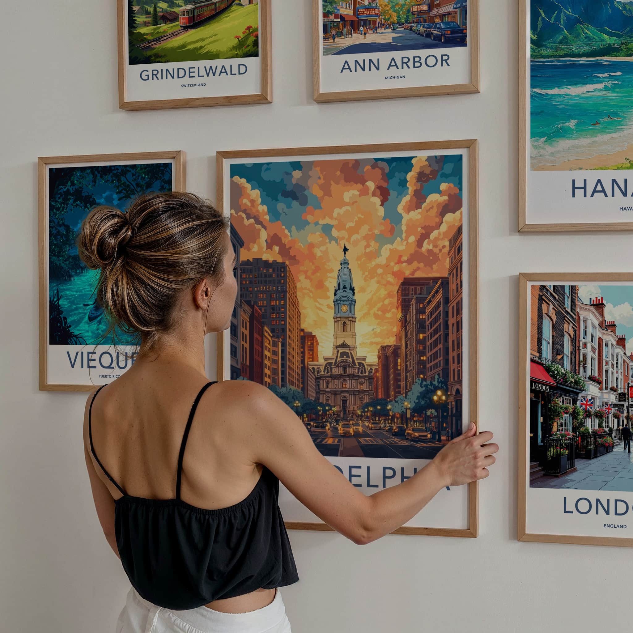Philadelphia Poster - Pennsylvania Travel Art - Vibrant Sunset Cityscape Home Decor