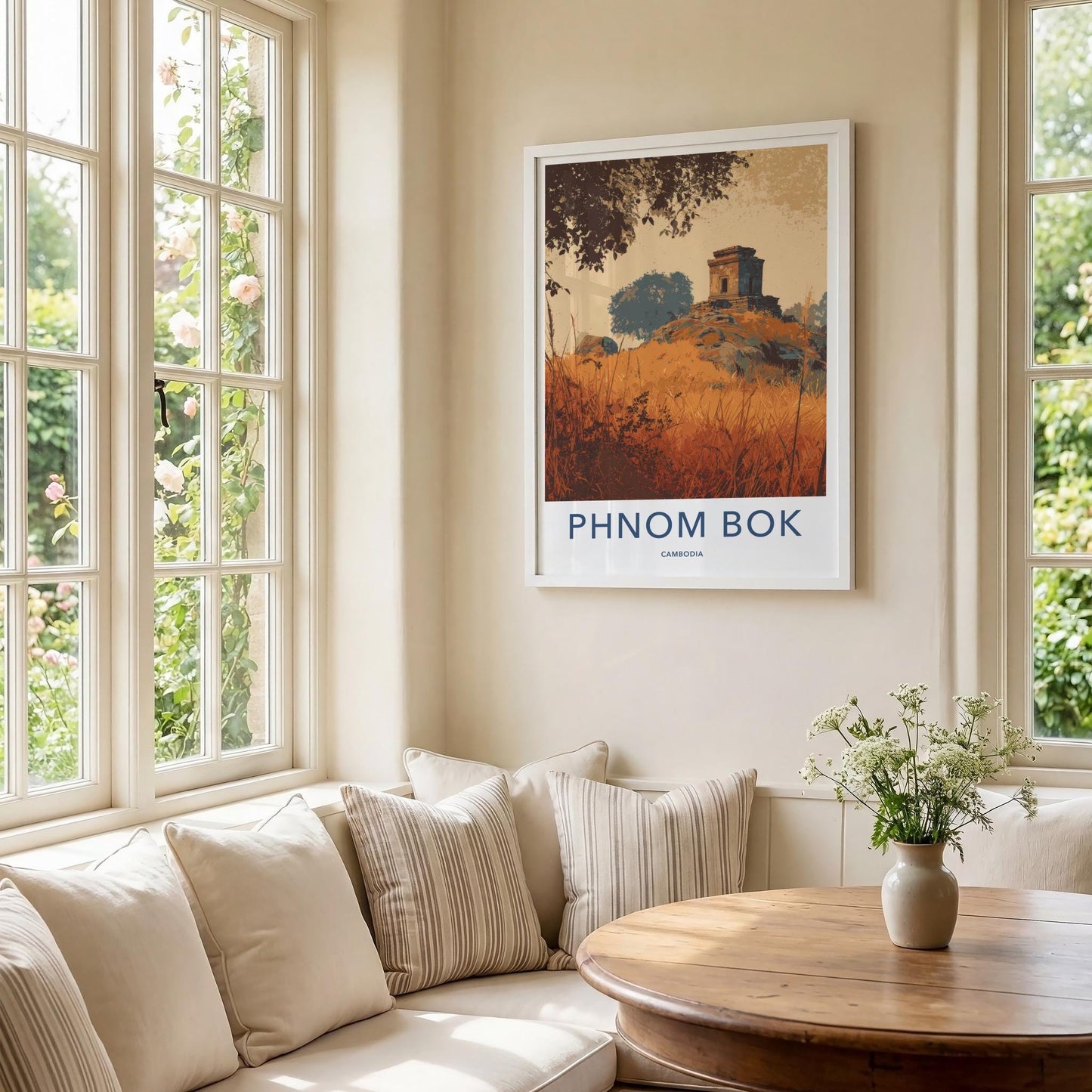 Phnom Bok Poster - Cambodia Travel Art - Ancient Temple Structure Home Decor