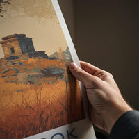 Phnom Bok Poster - Cambodia Travel Art - Ancient Temple Structure Home Decor