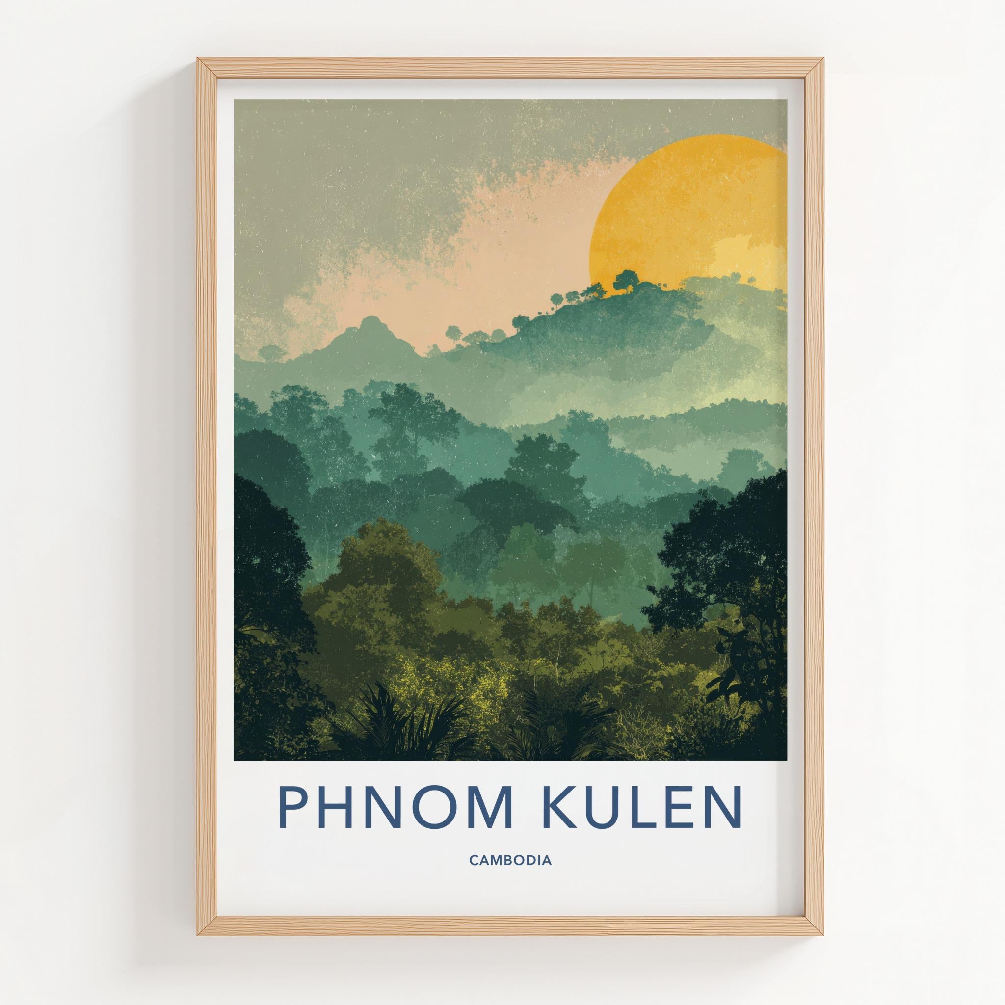 Phnom Kulen Poster - Cambodia Travel Art - Lush Mountain Scenery Home Decor