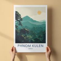 Phnom Kulen Poster - Cambodia Travel Art - Misty Jungle Sun Home Decor