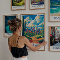Phoenix Poster - Arizona Travel Art - Desert Cityscape Saguaro Gallery Art