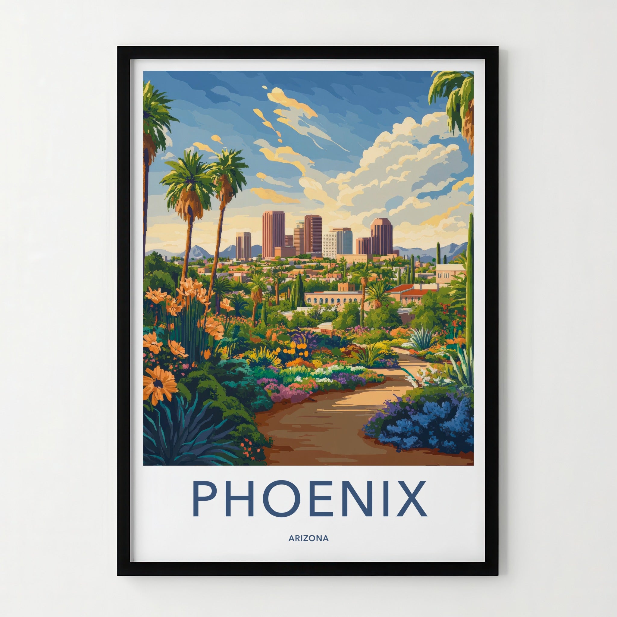 Phoenix Poster - Arizona Travel Art - Lush City Garden Home Decor