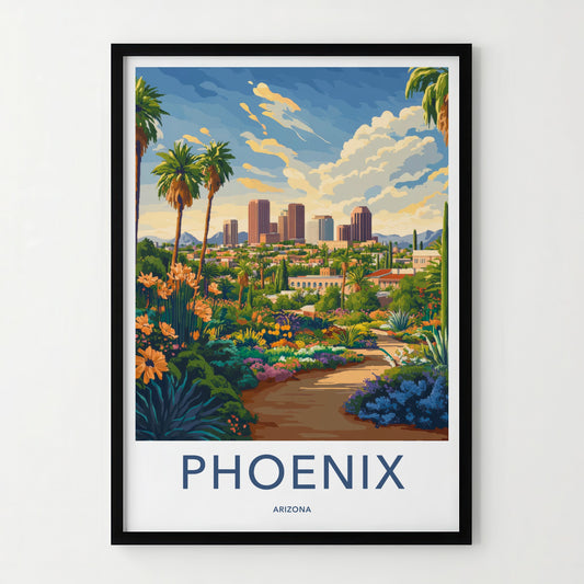 Phoenix Poster - Arizona Travel Art - Lush City Garden Home Decor