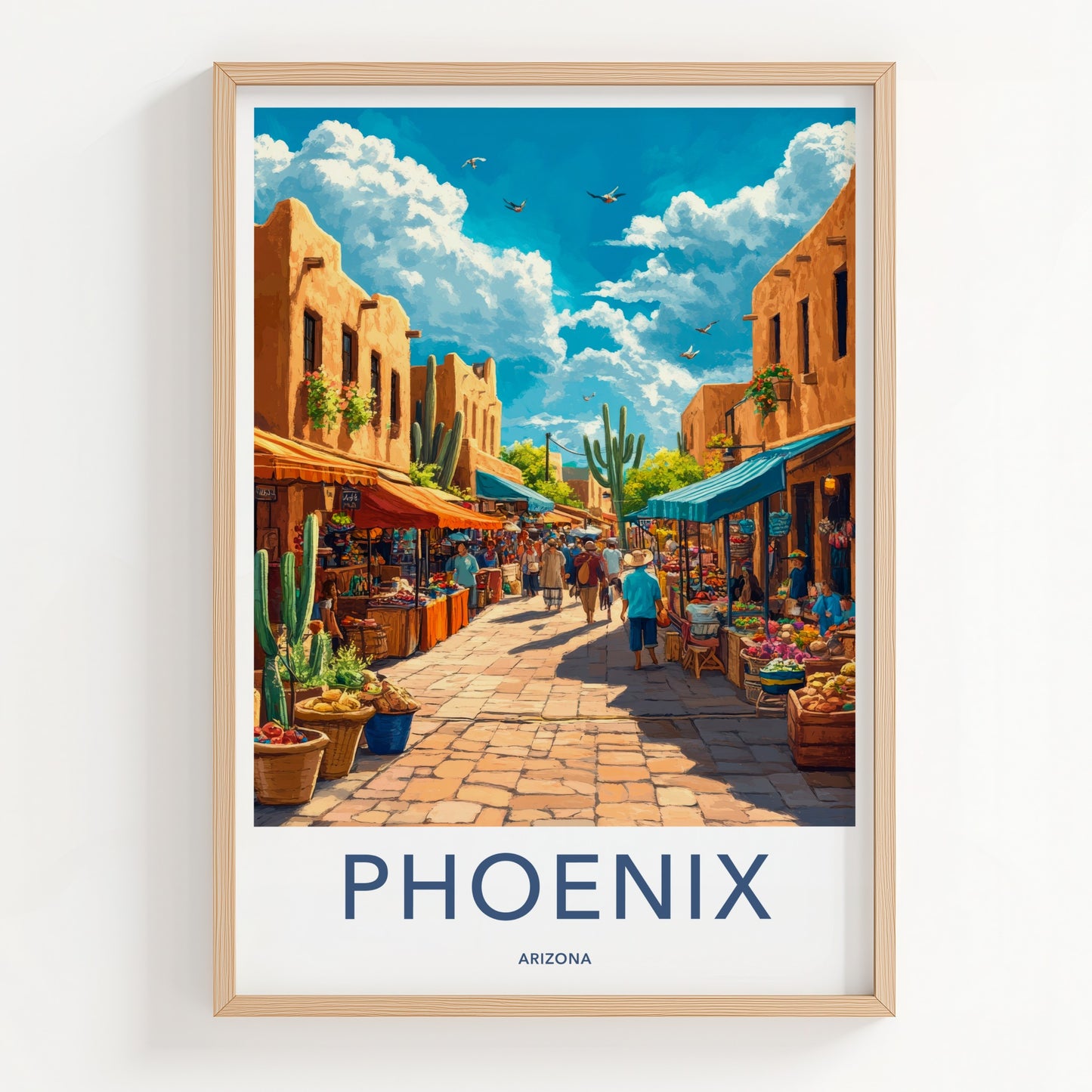 Phoenix Poster - Arizona Travel Art - Vibrant Street Market Home Decor