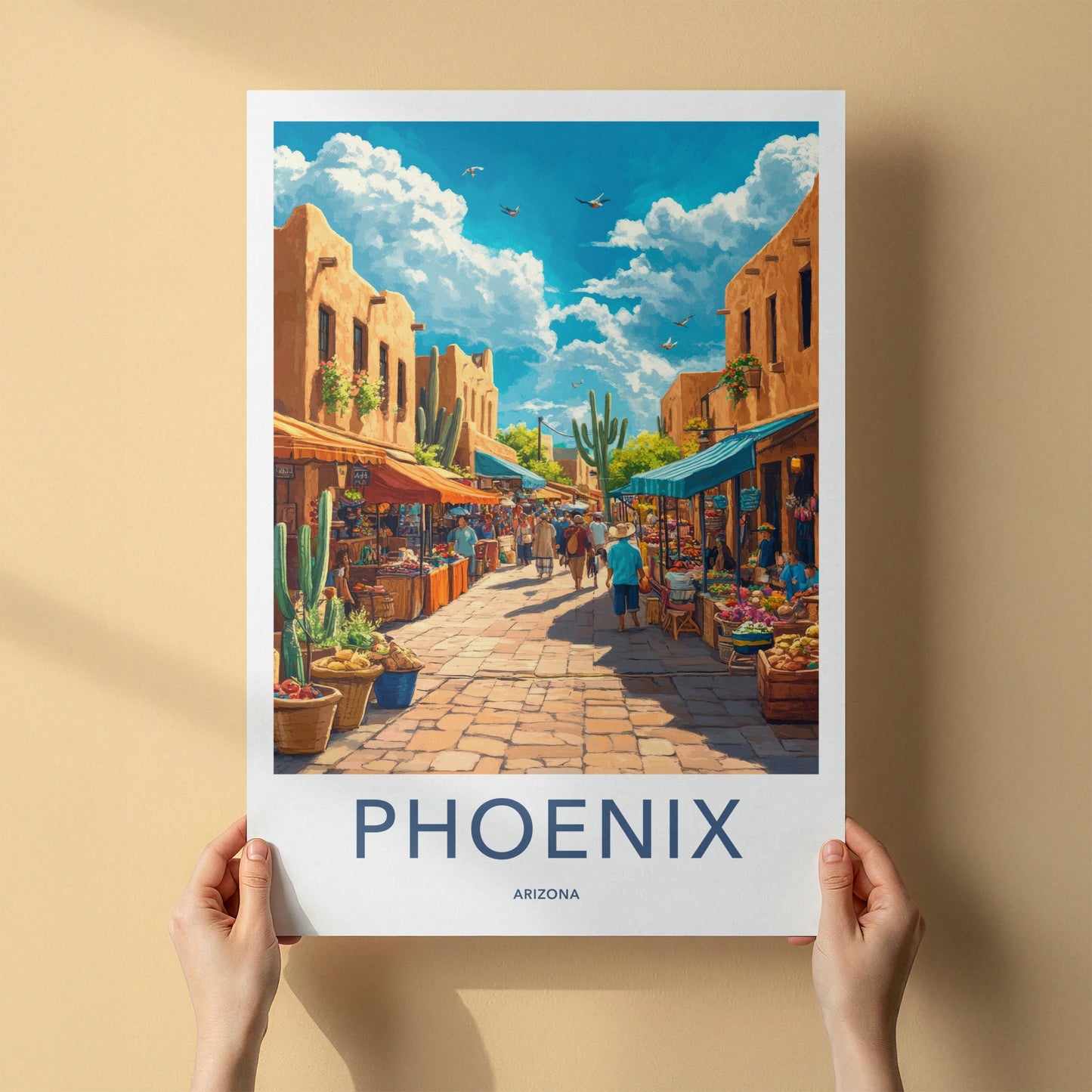 Phoenix Poster - Arizona Travel Art - Vibrant Street Market Home Decor
