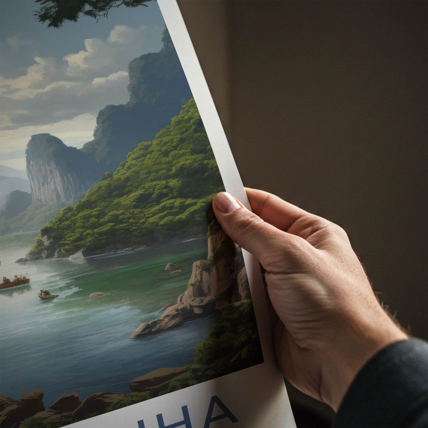 Phong Nha Poster - Vietnam Travel Art - Boats Emerald Waters Home Decor