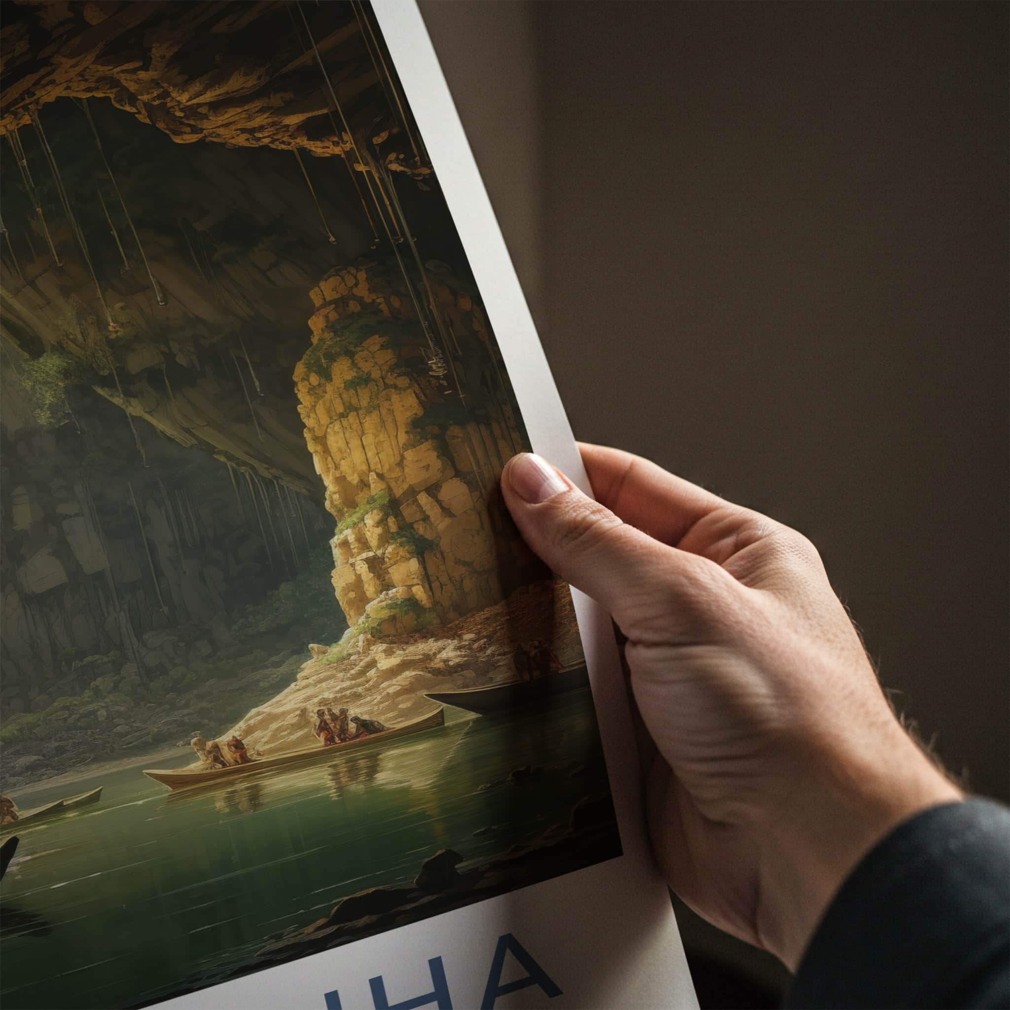 Phong Nha Poster - Vietnam Travel Art - Cave River Boating Home Decor