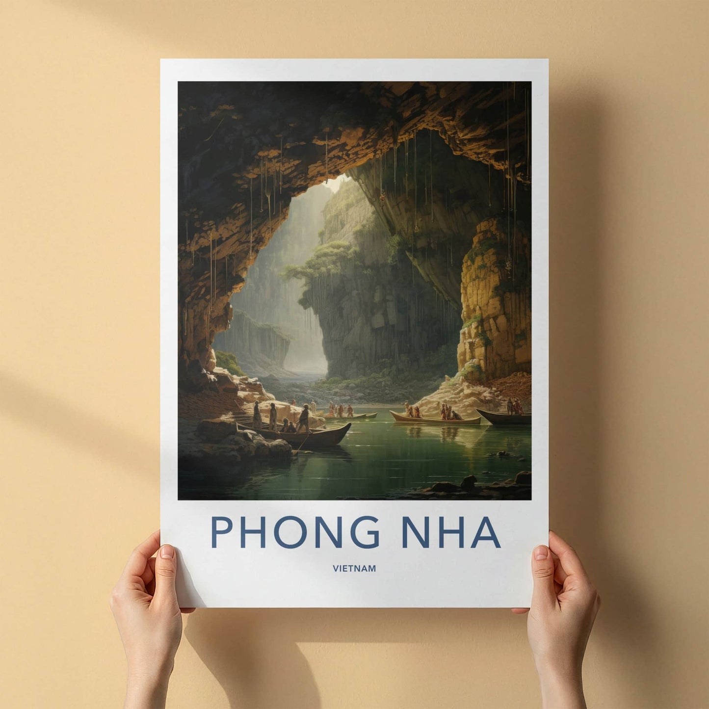 Phong Nha Poster - Vietnam Travel Art - Cave River Boating Home Decor