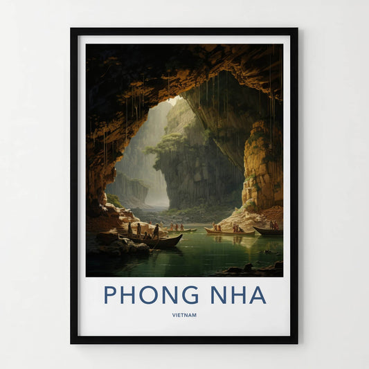 Phong Nha Poster - Vietnam Travel Art - Cave River Boating Home Decor