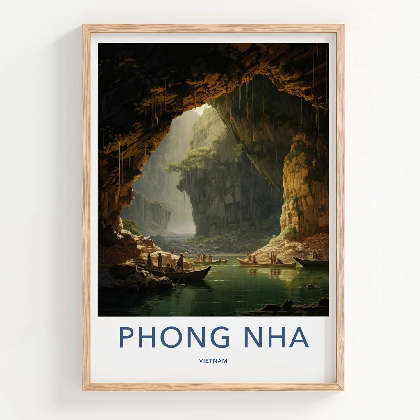 Phong Nha Poster - Vietnam Travel Art - Cave River Boating Home Decor