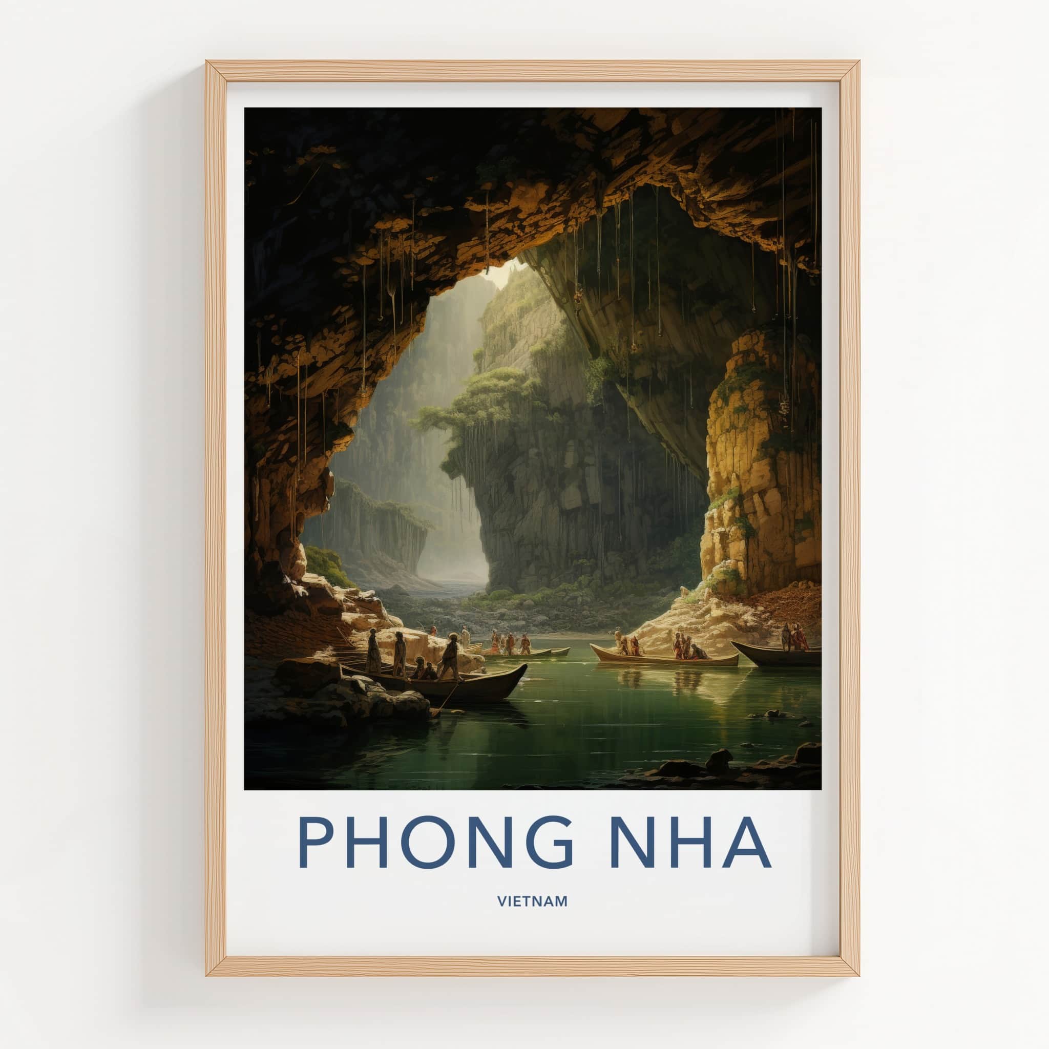 Phong Nha Poster - Vietnam Travel Art - Cave River Boating Home Decor