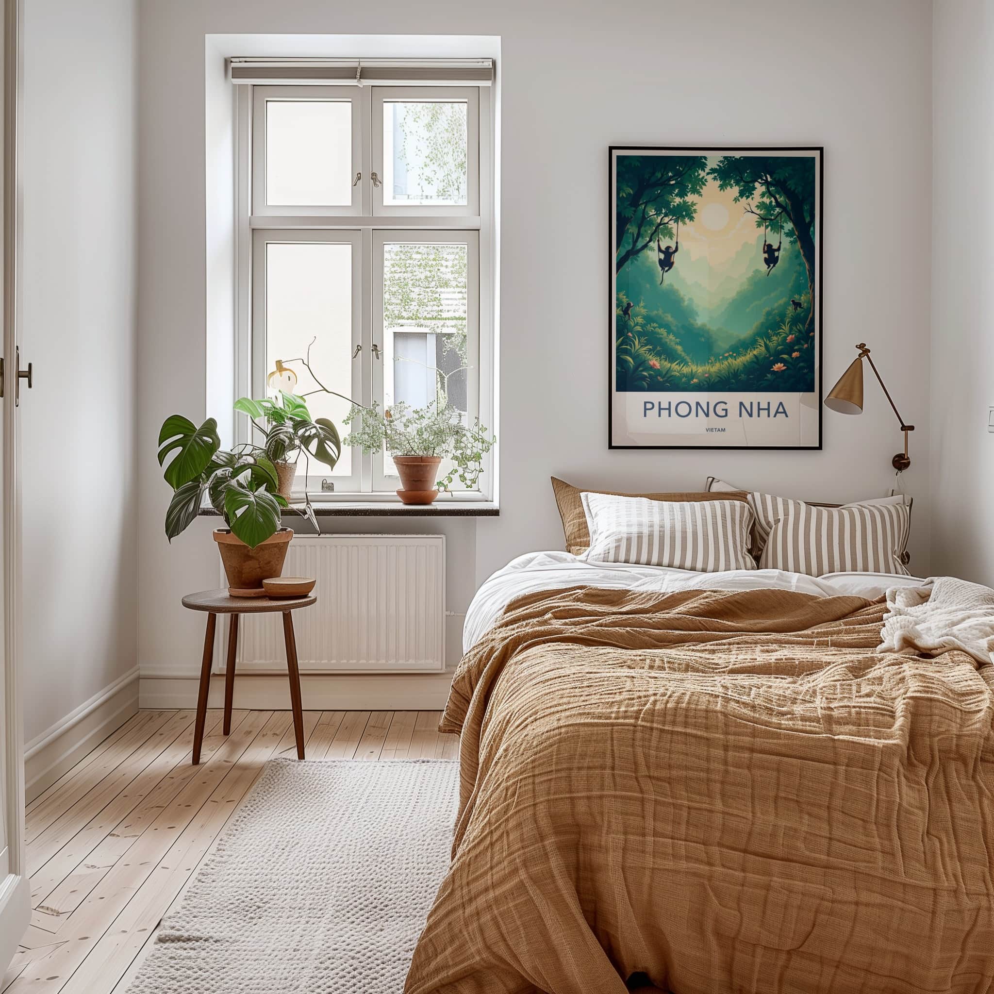 Phong Nha Poster - Vietnam Travel Art - Monkeys Jungle Swinging Home Decor