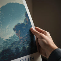 Phou Hin Poun National Park Poster - Laos Travel Print - Misty Karst Landscape Wall Decor