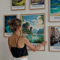 Phuket Poster - Thailand Travel Art - Emerald Lagoon Boats Home Decor