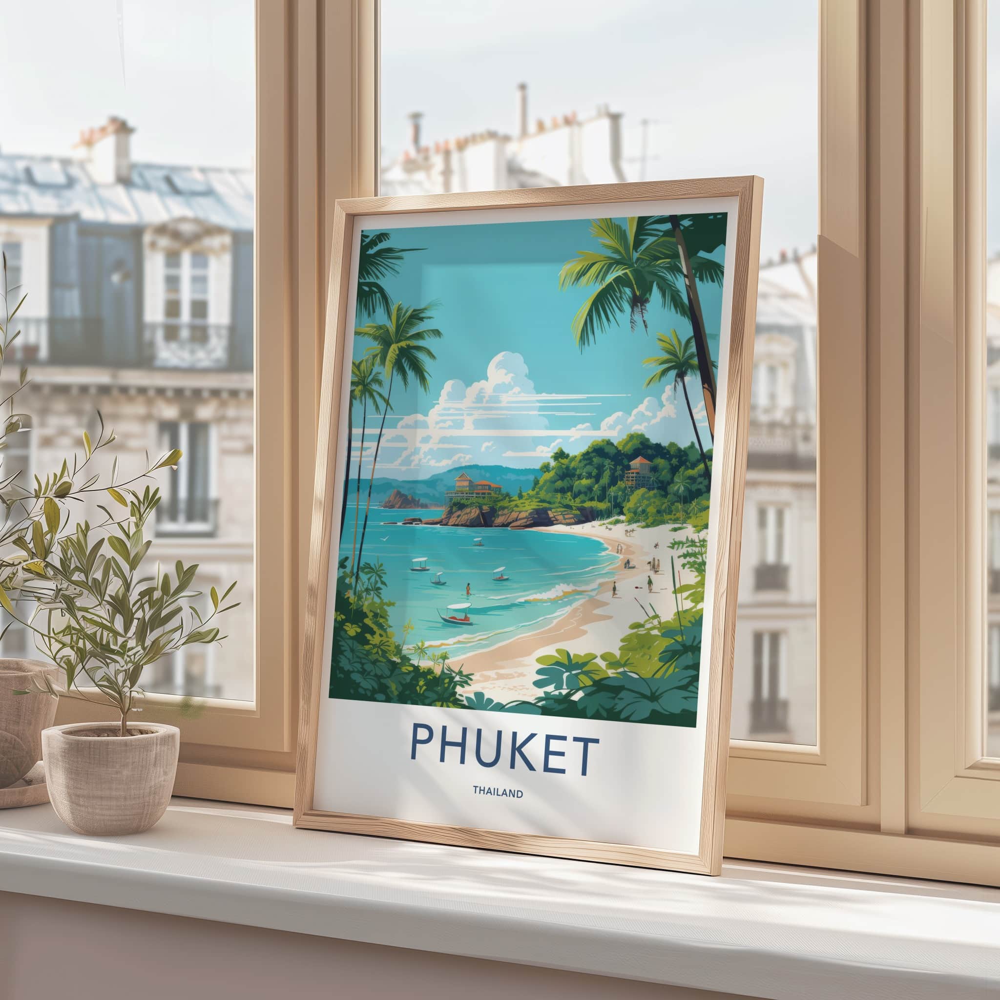 Phuket Poster - Thailand Travel Art - Tropical Beach Resort Home Decor
