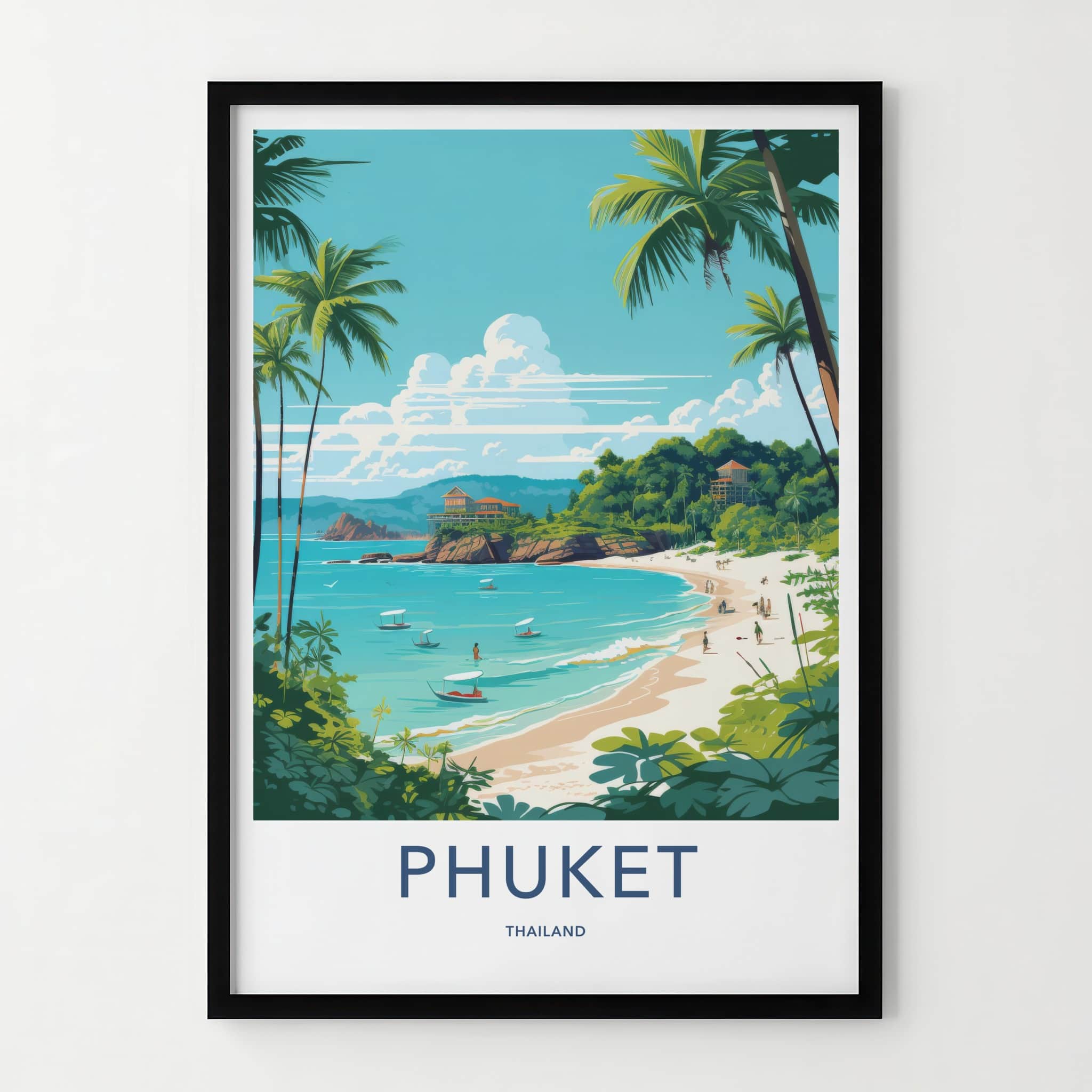 Phuket Poster - Thailand Travel Art - Tropical Beach Resort Home Decor